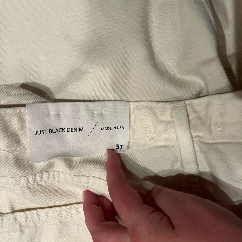 Cream Colored Straight Leg Denim